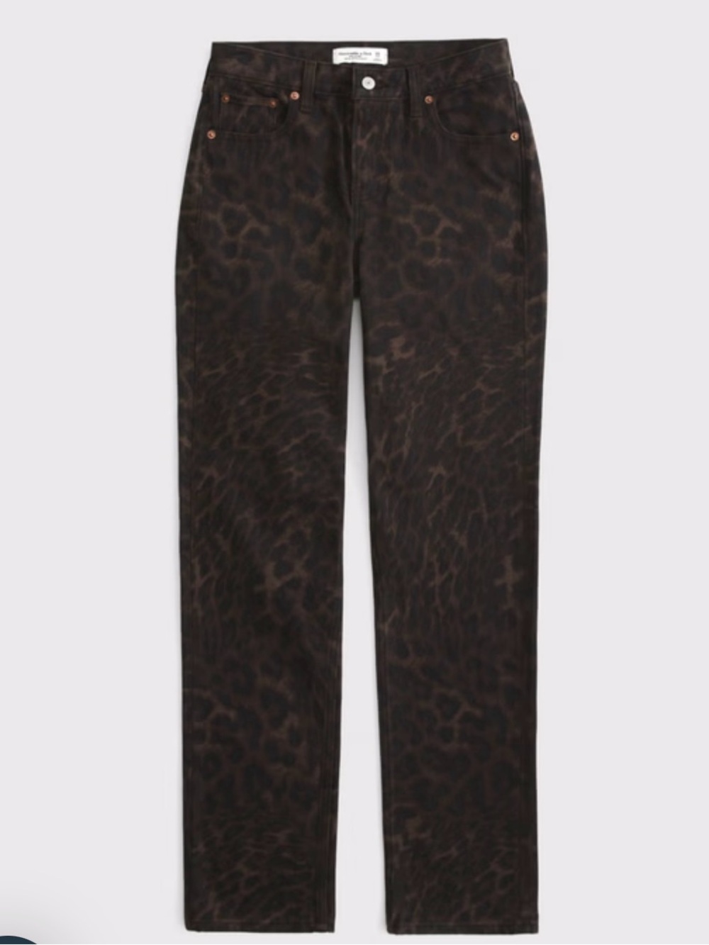 Abercrombie & Fitch Brown Leopard Print Straight Leg Jeans